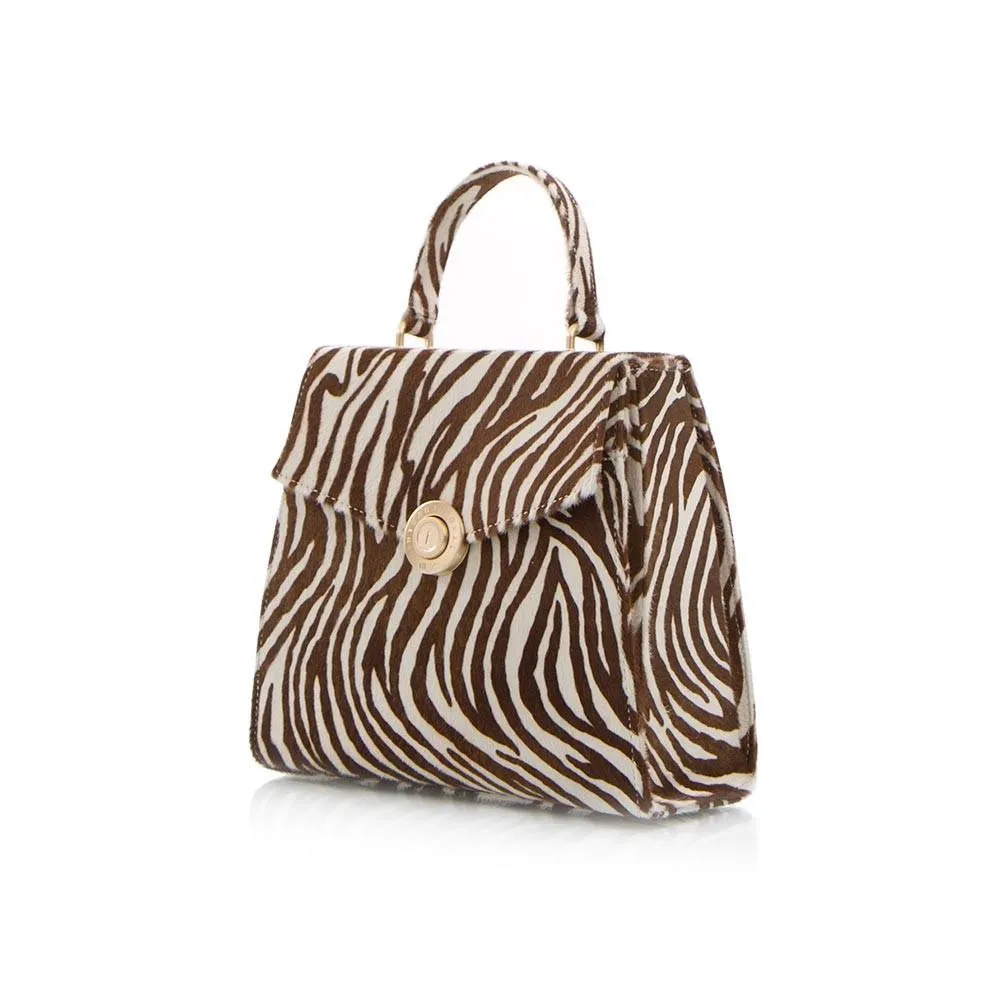 Yorkville Zebra Small Arm Bag - White/Brown Zebra